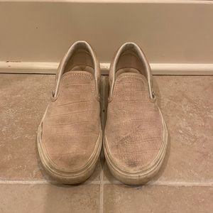 Light pink faux alligator skin vans